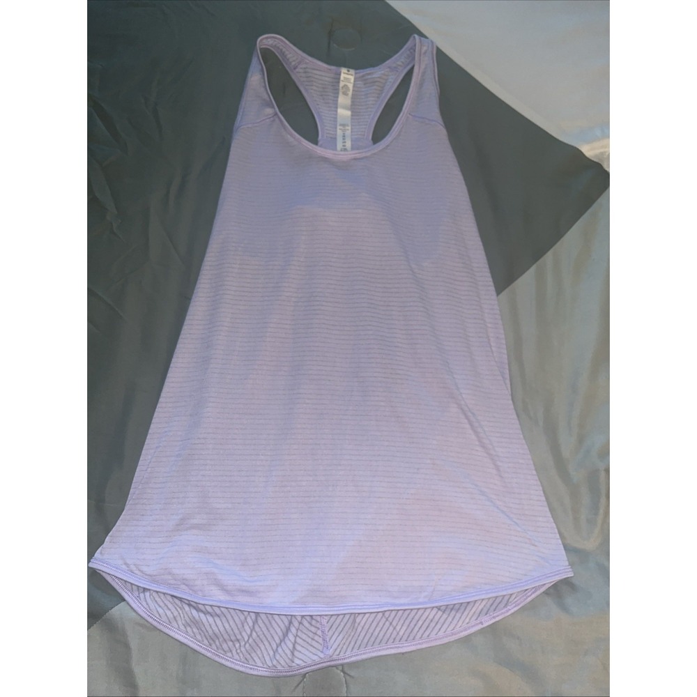 Lululemon Tank Size 4 Lavender Striped Racerback